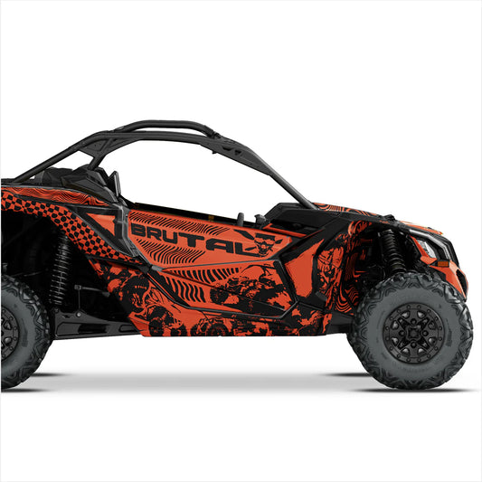 Брутальные дизайнерские наклейки для Can-Am Maverick X3 (Orange)