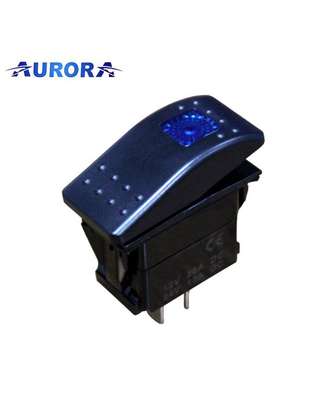 Két helyzetben lévő rocker kapcsoló LED -es fényjelzővel