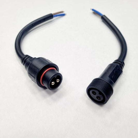 Conjunto de cabos de conector à prova d'água - 2 pinos, 2,5 mm²