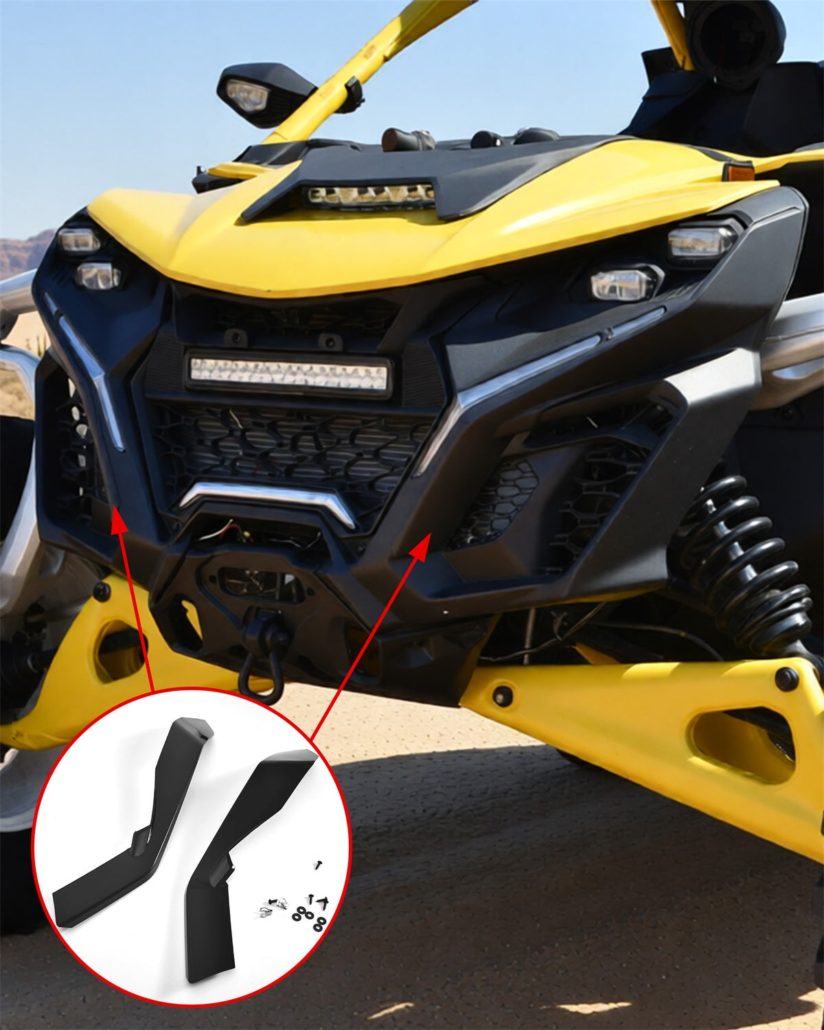 Front Left & Right DRL Fairing Trim Panel Kit for Can-Am Maverick R MAX X RS RC 2024+
