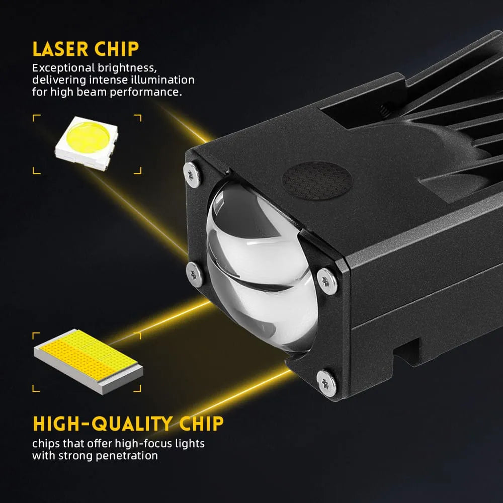 Single GhostLink HD Bi-LED Projector Grille Light with Laser High Beam (Pair)