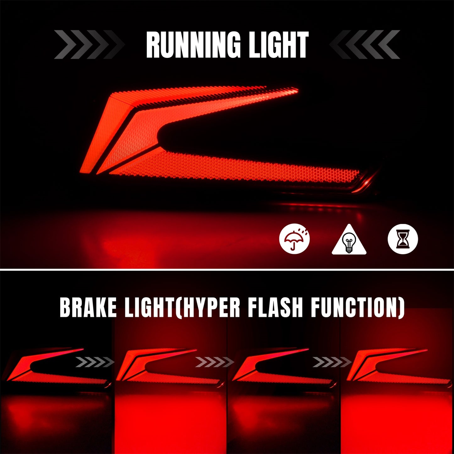 Φώτα LED σε μαύρο χρώμα για πίσω φώτα φρένων και φρένων για Can-Am <tc>Maverick</tc> Χ3