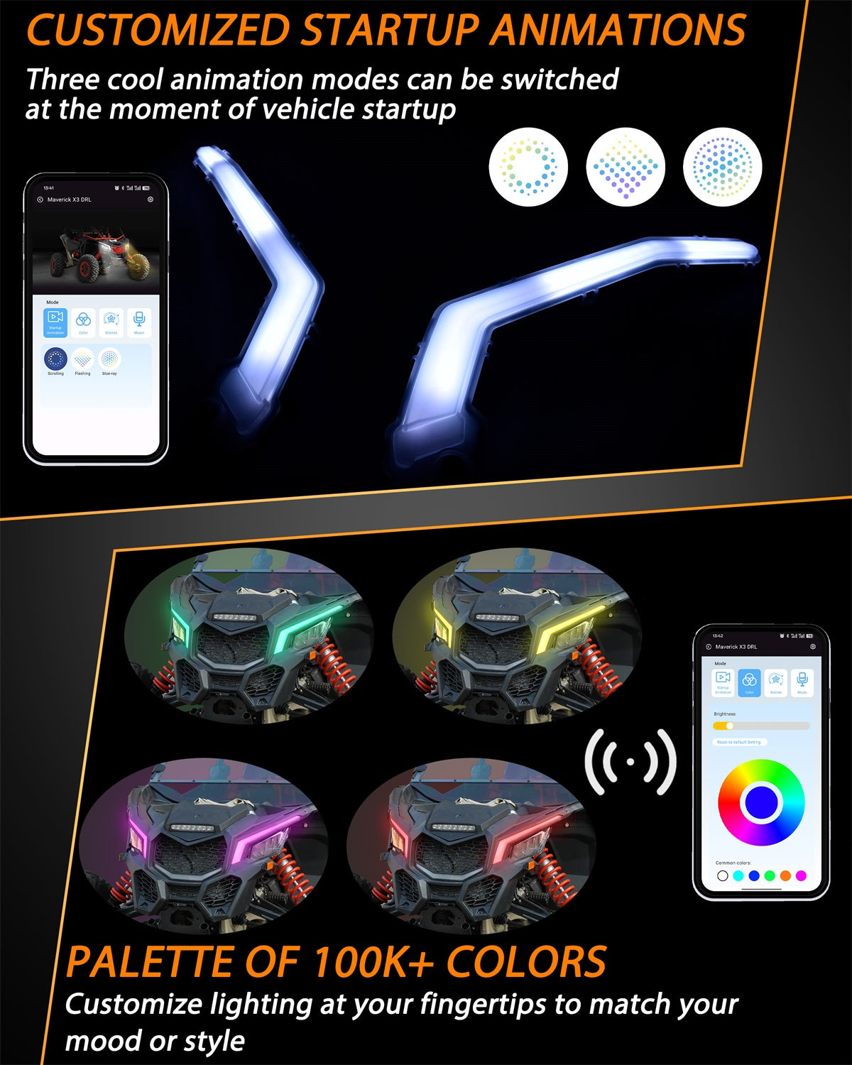 Έξυπνα φώτα LED RGB με σήμα στροφής για Can-Am <tc>Maverick</tc> Χ3