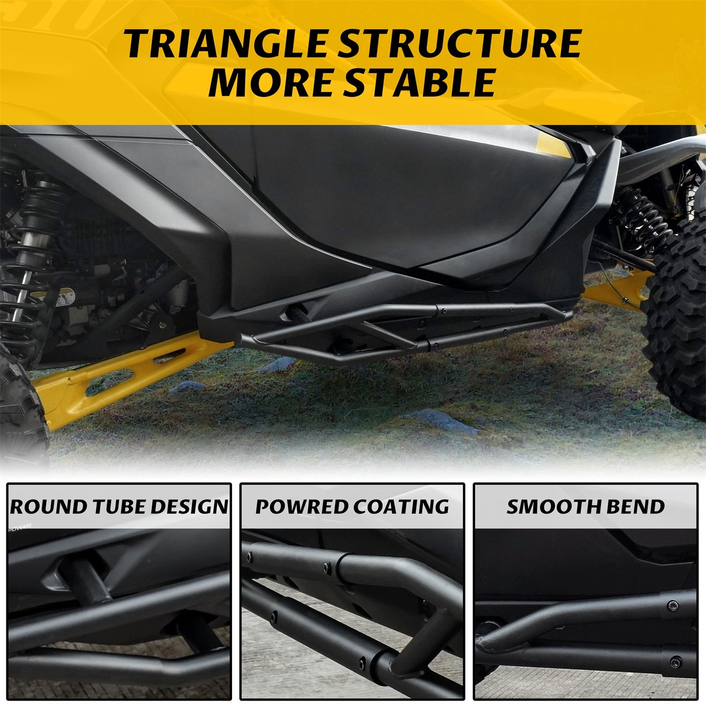 Combined Nerf Bars Rock Sliders for 2-doors Maverick R X RS 2024+