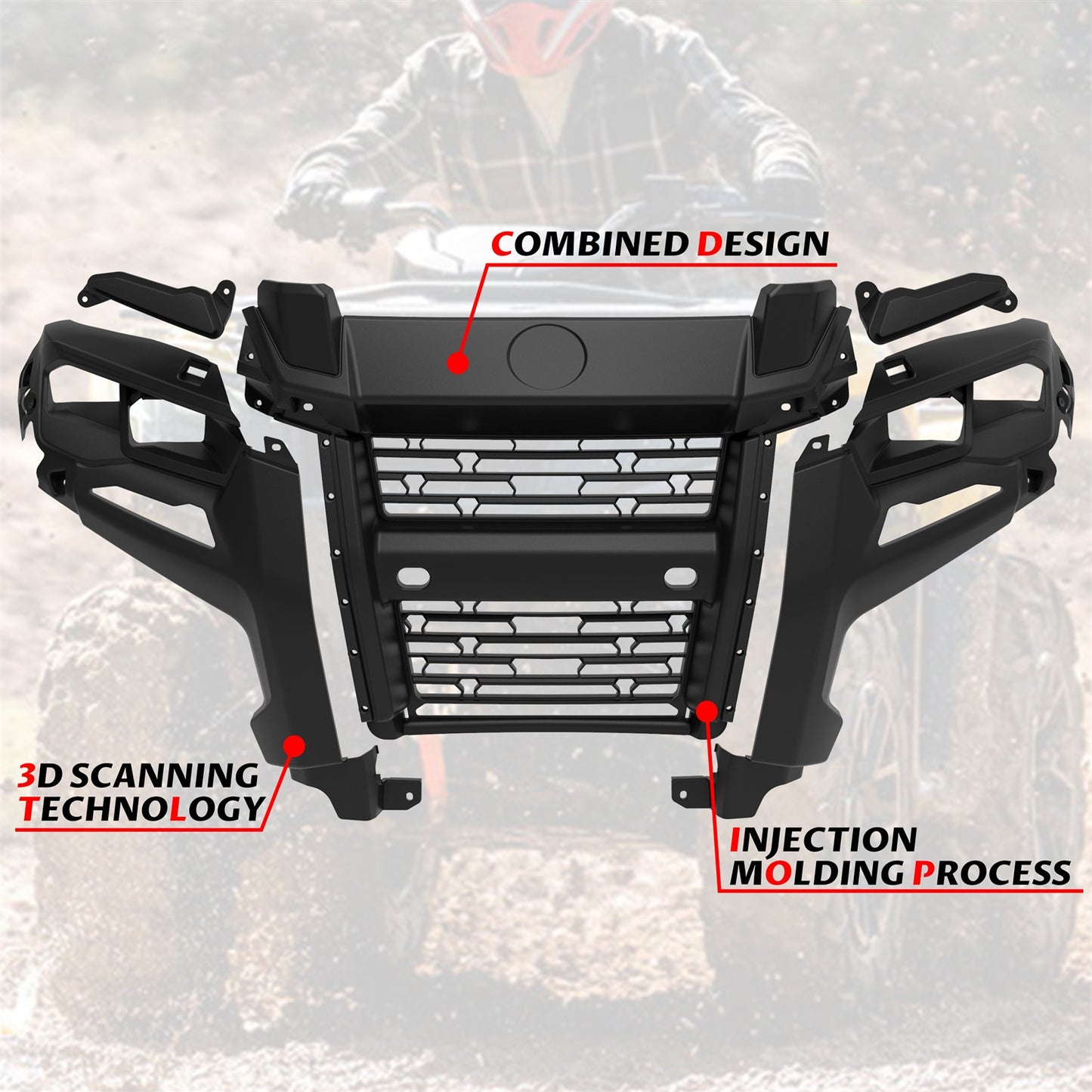 Fascia frontal negra combinada para Can-Am <tc>Outlander</tc>