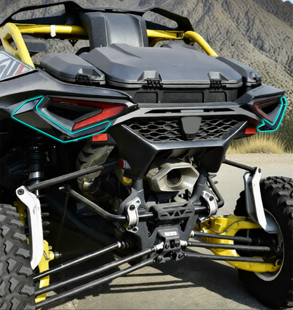Rear Left & Right Taillight Trim Panel Kit for Can-Am Maverick R MAX X RS RC 2024+