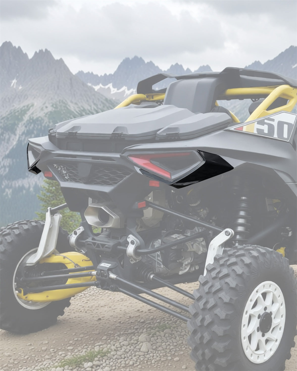 Rear Left & Right Taillight Trim Panel Kit for Can-Am Maverick R MAX X RS RC 2024+