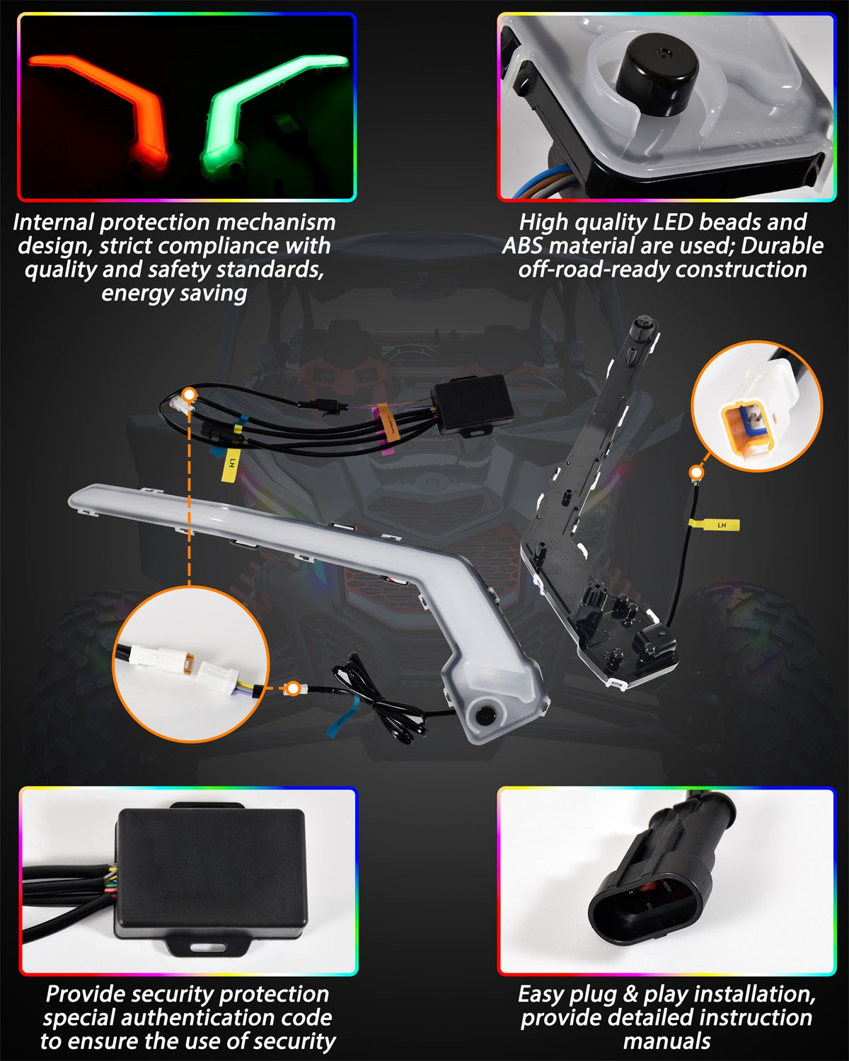 Έξυπνα φώτα LED RGB με σήμα στροφής για Can-Am <tc>Maverick</tc> Χ3