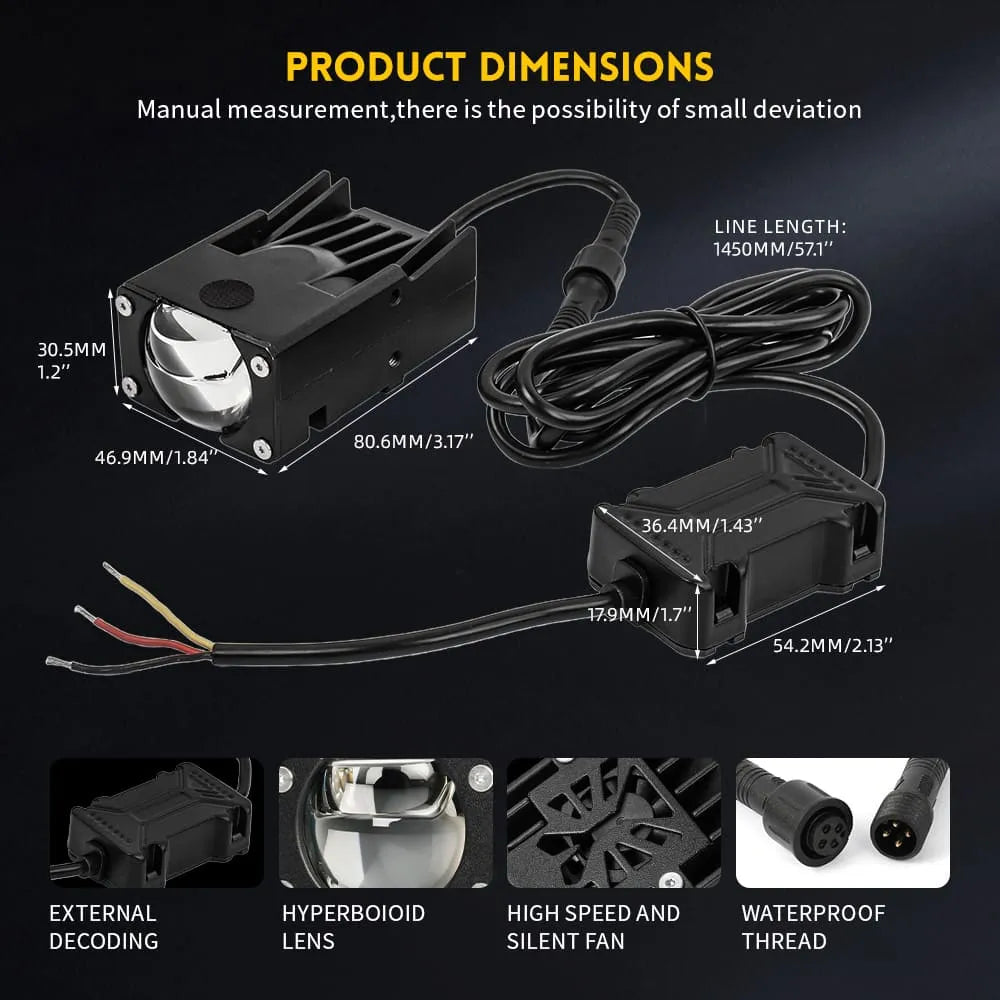 Single GhostLink HD Bi-LED Projector Grille Light with Laser High Beam (Pair)