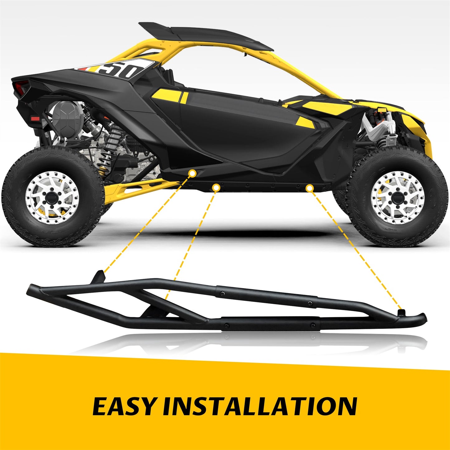 Combined Nerf Bars Rock Sliders for 2-doors Maverick R X RS 2024+