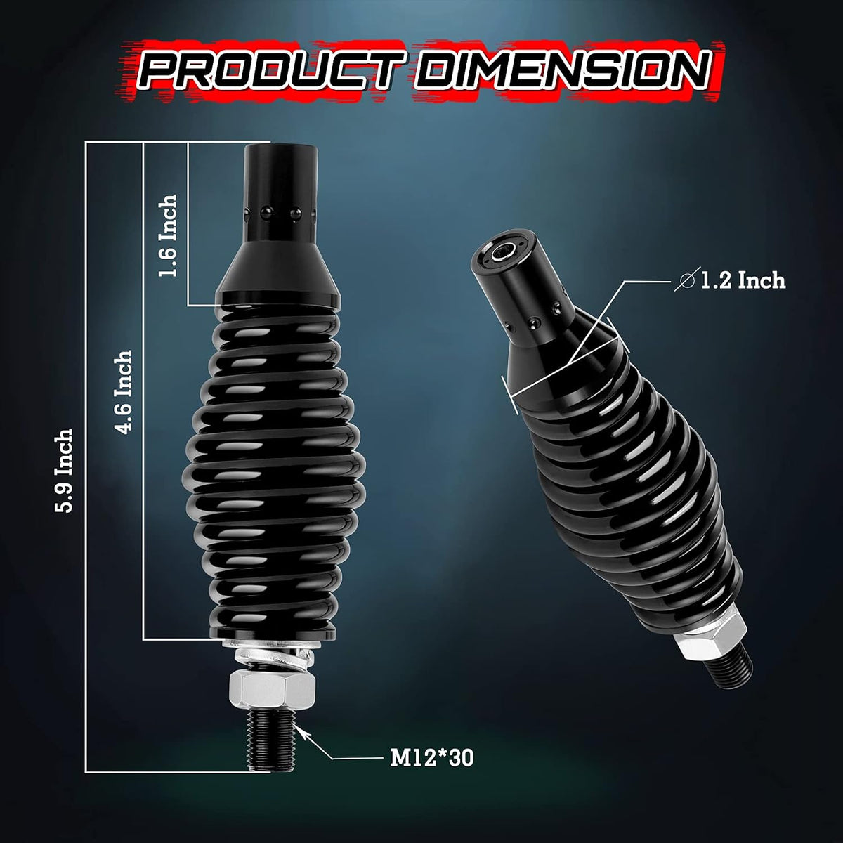 OFFROADTOWN Heavy-Duty Barrel Spring Mounting Base Pair for LED Whip Lights