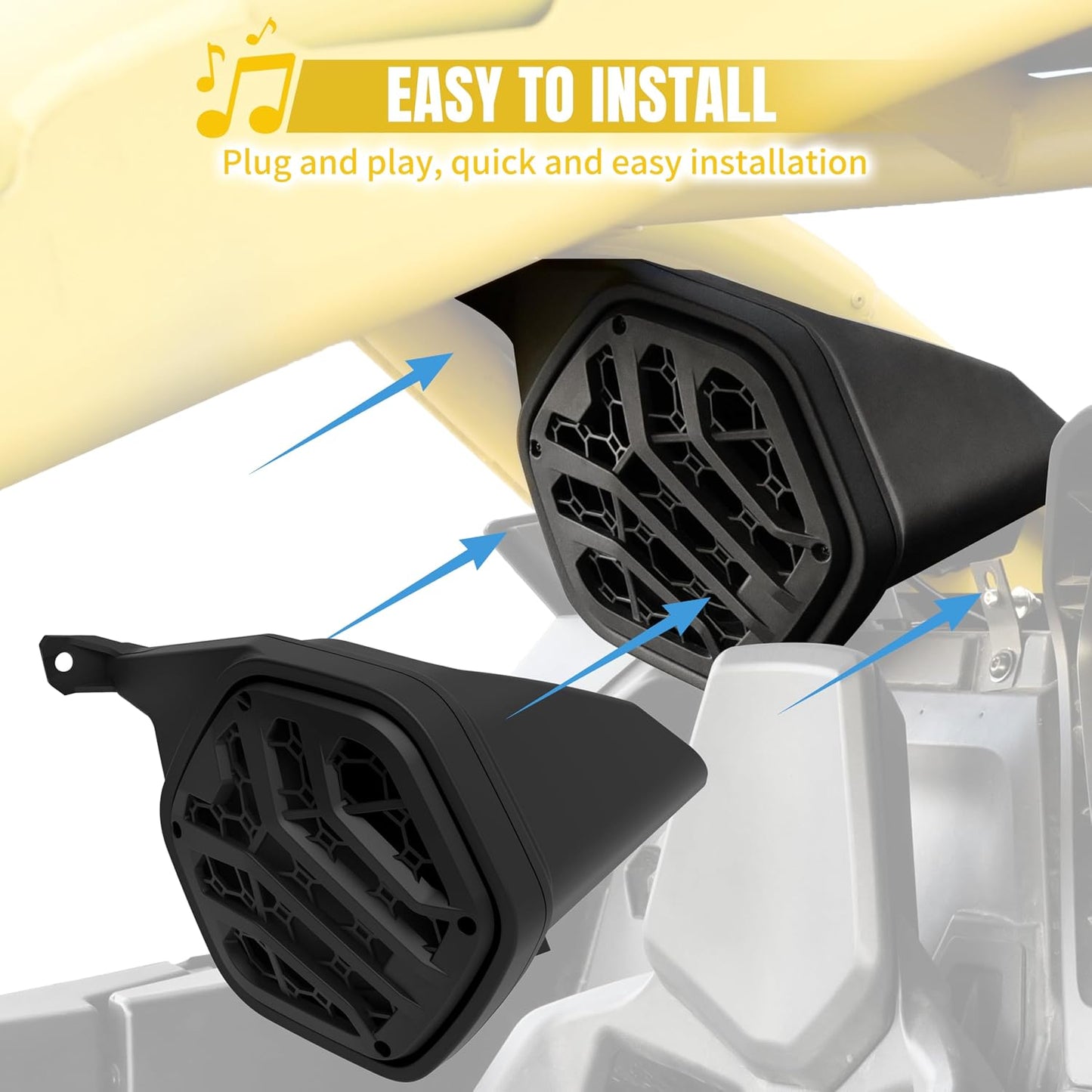 Rear Seat Speaker Pods for Can-Am Maverick R MAX X RS 2024+