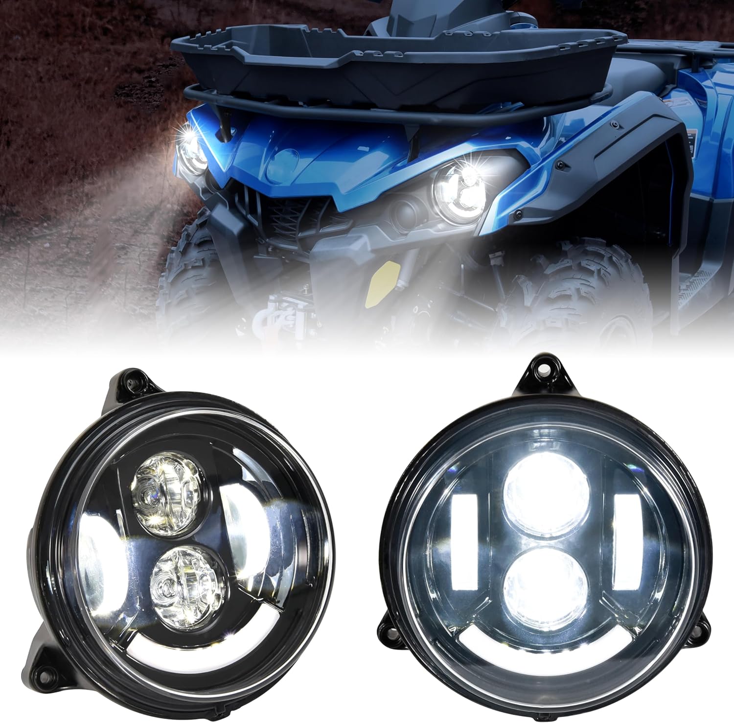 LED Headlights with Turning Signal for Outlander 450 500 570, 2015-2024