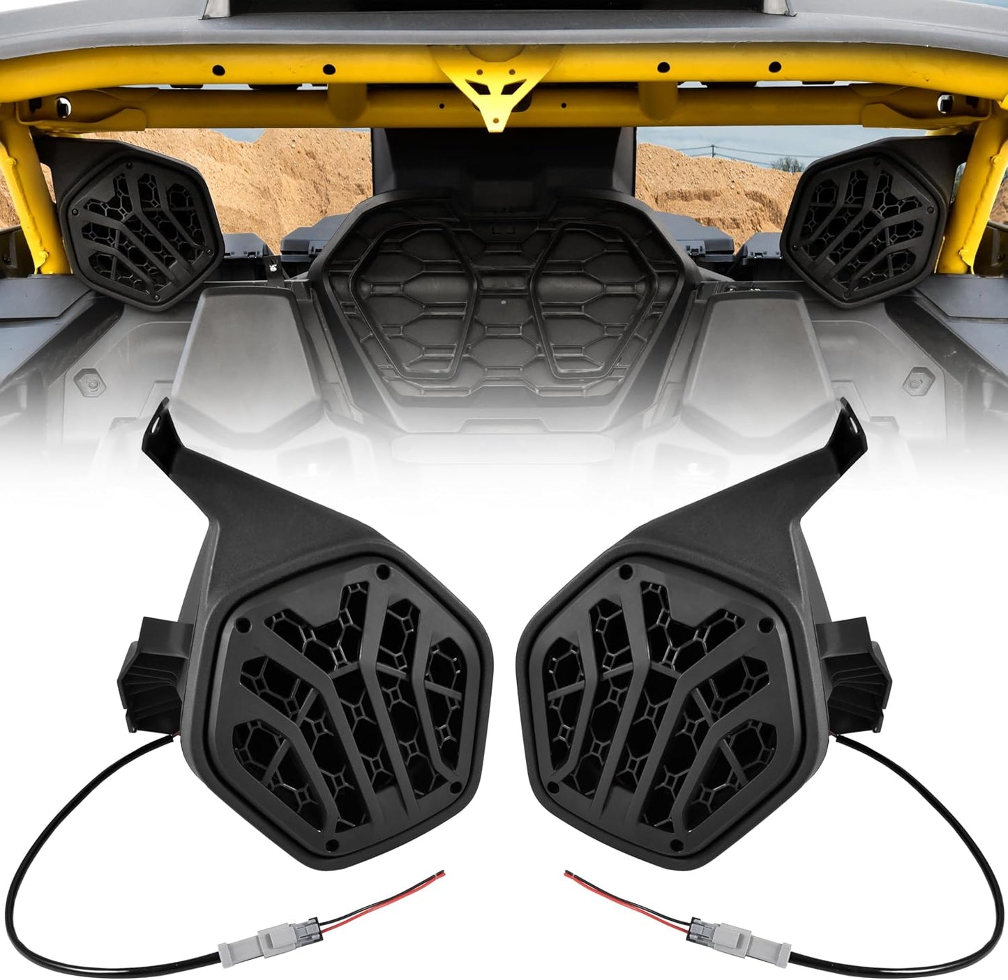 Rear Seat Speaker Pods for Can-Am Maverick R MAX X RS 2024+