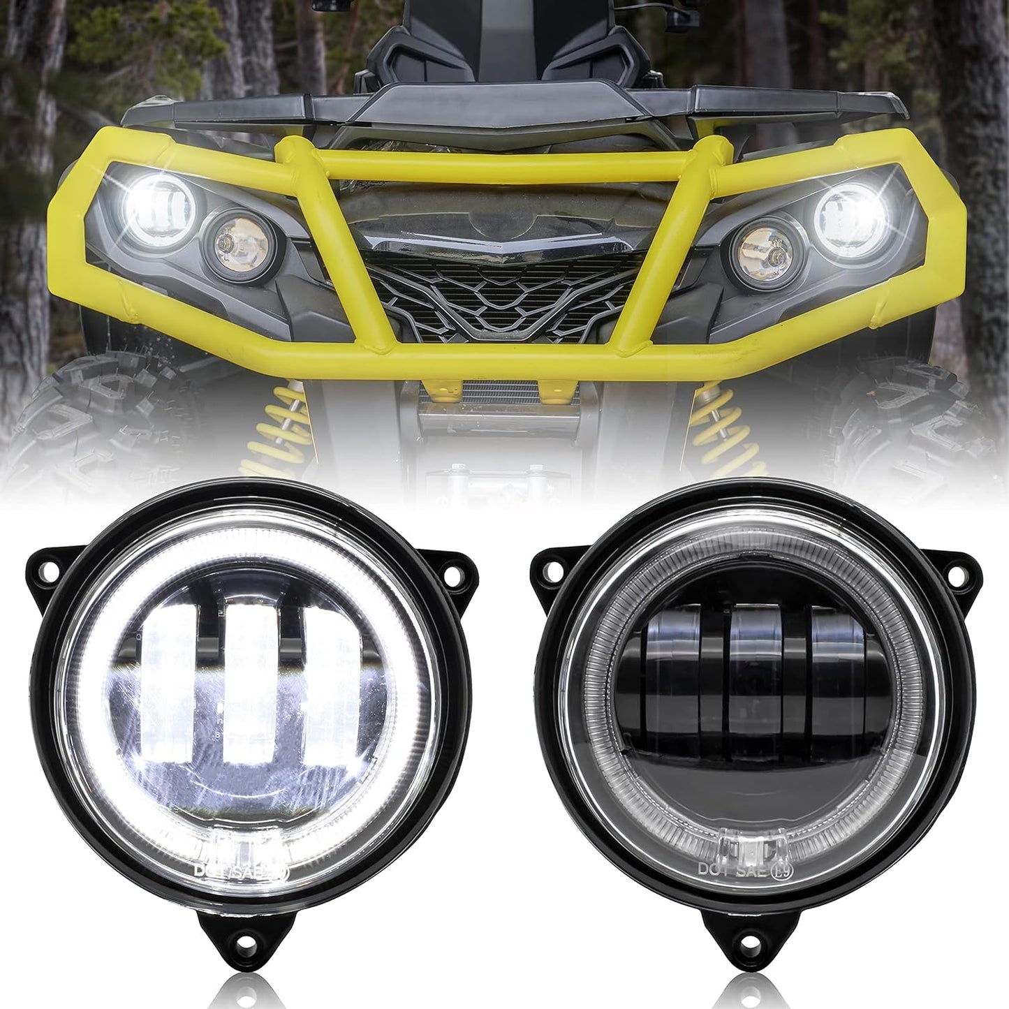 Faróis de LED de luz baixa com anel de halo DRL para <tc>Outlander</tc> 500 650 800 850 1000 XMR STD XT XT-P 2012-2022