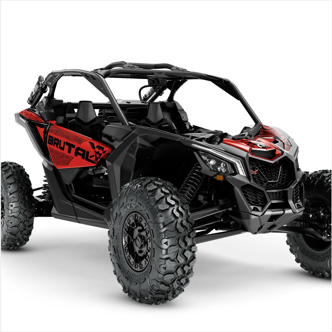 Autocollants design BRUTAL pour Can-Am Maverick X3 (Rouge)