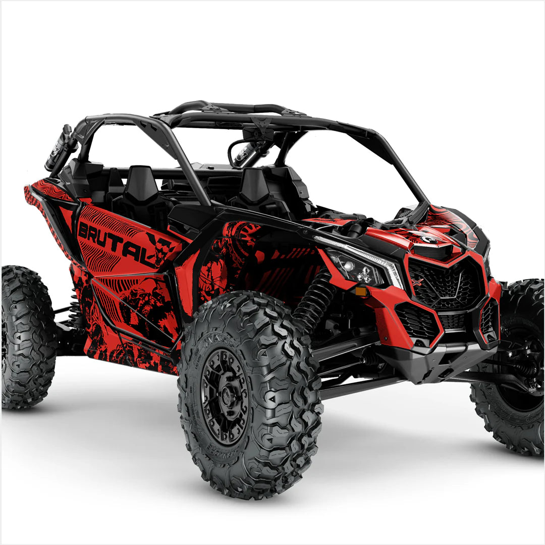 Autocollants design BRUTAL pour Can-Am Maverick X3 (Rouge)