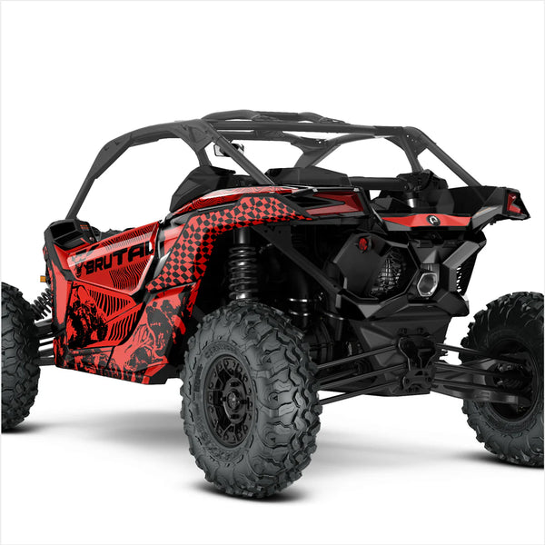 Naklejki BRUTAL projektowe dla Can-Am Maverick X3 (czerwone)