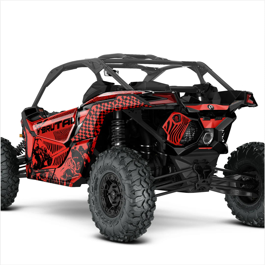 Adesivi design BRUTAL per Can-Am Maverick X3 (Rosso)