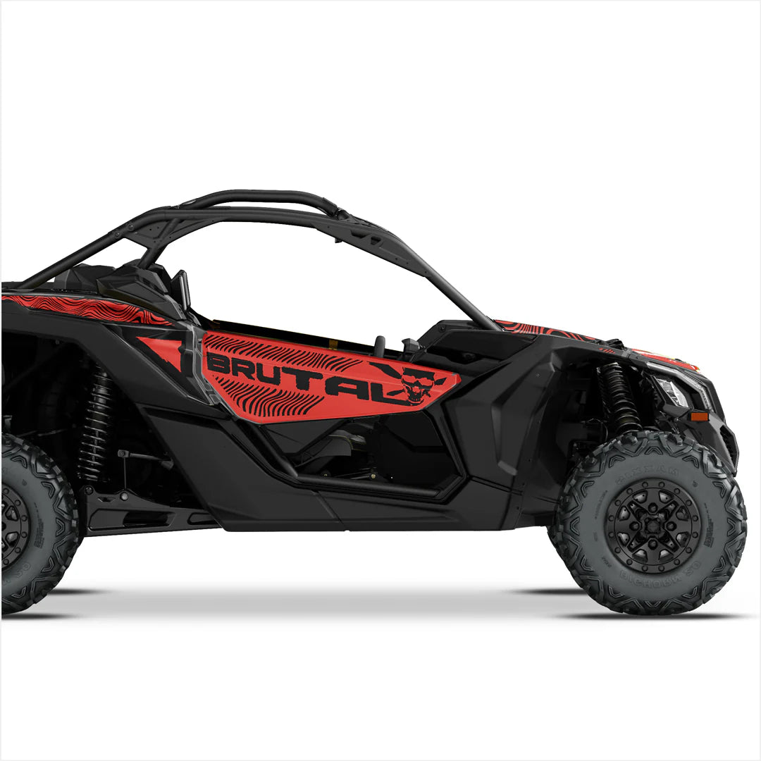 BRUTAL Designaufkleber für Can-Am Maverick X3 (Rot)