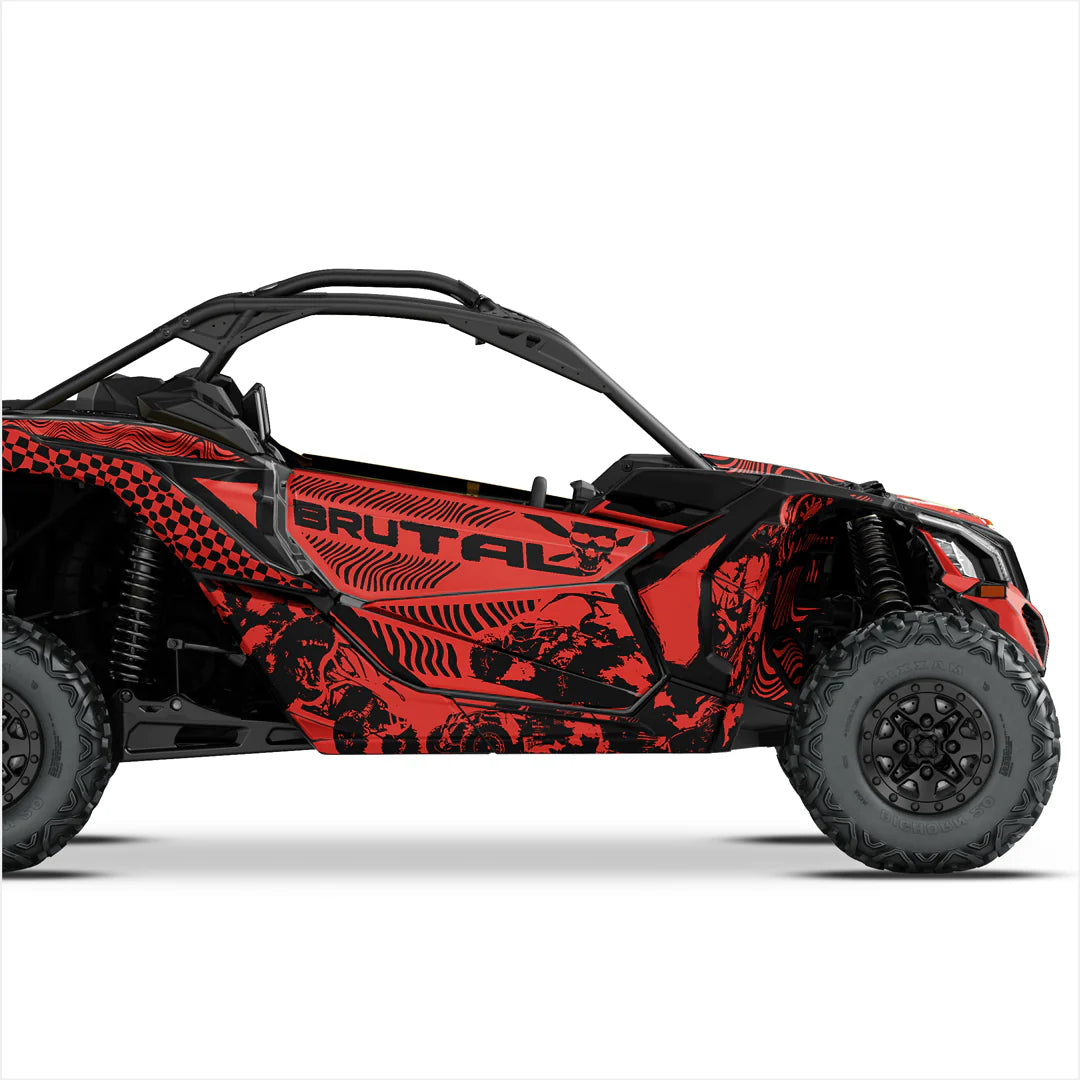 BRUTAL design stickers for Can-Am Maverick X3 (Red)