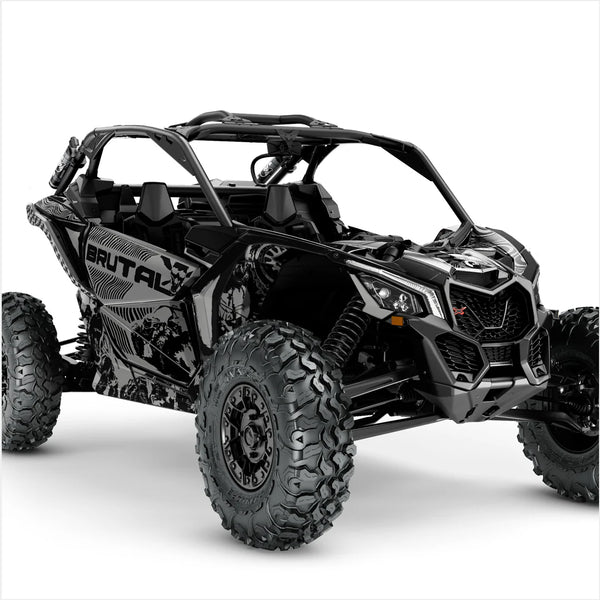 BRUTAL dizaina uzlīmes Can-Am Maverick X3 (pelēkas)