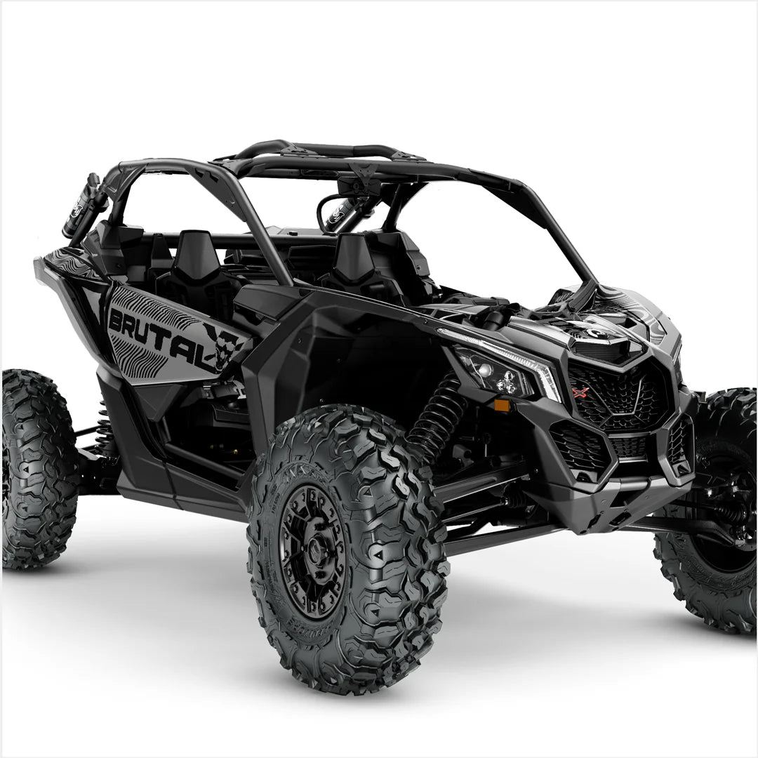 BRUTAL dizaina uzlīmes Can-Am Maverick X3 (pelēkas)