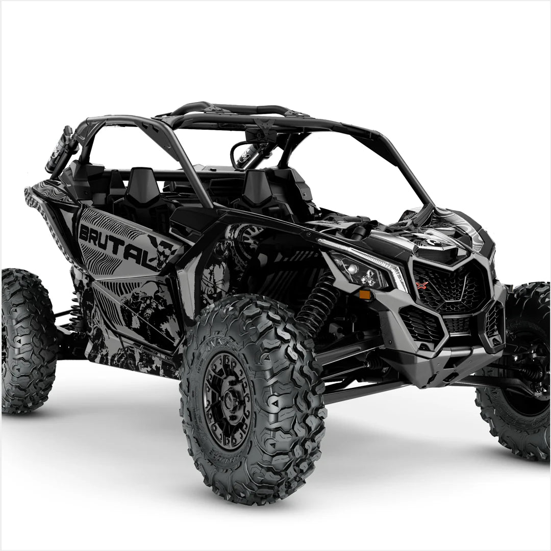 BRUTAL dizaino lipdukai, skirti Can-Am Maverick X3 (pilki)