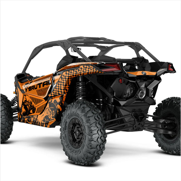 BRUTALaus dizaino lipdukai, skirti Can-Am Maverick X3 (tamsiai geltoni)