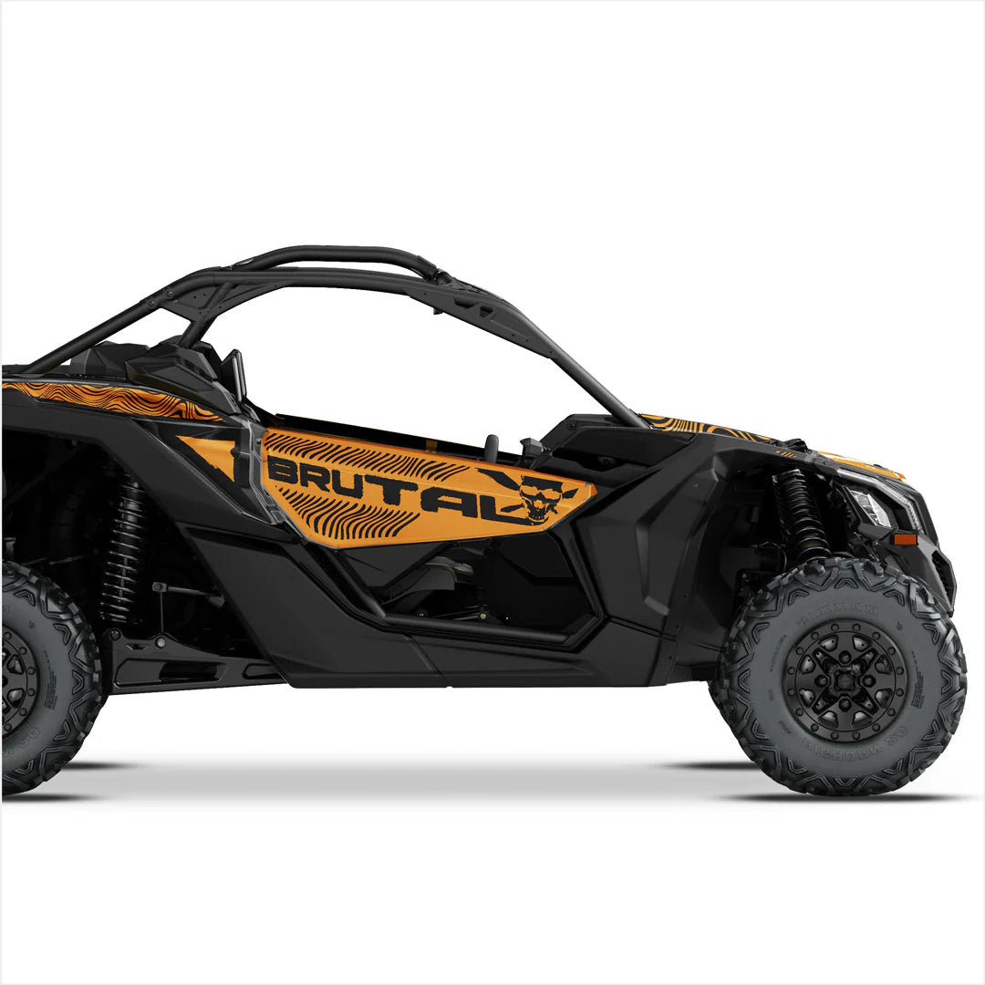 BRUTALaus dizaino lipdukai, skirti Can-Am Maverick X3 (tamsiai geltoni)