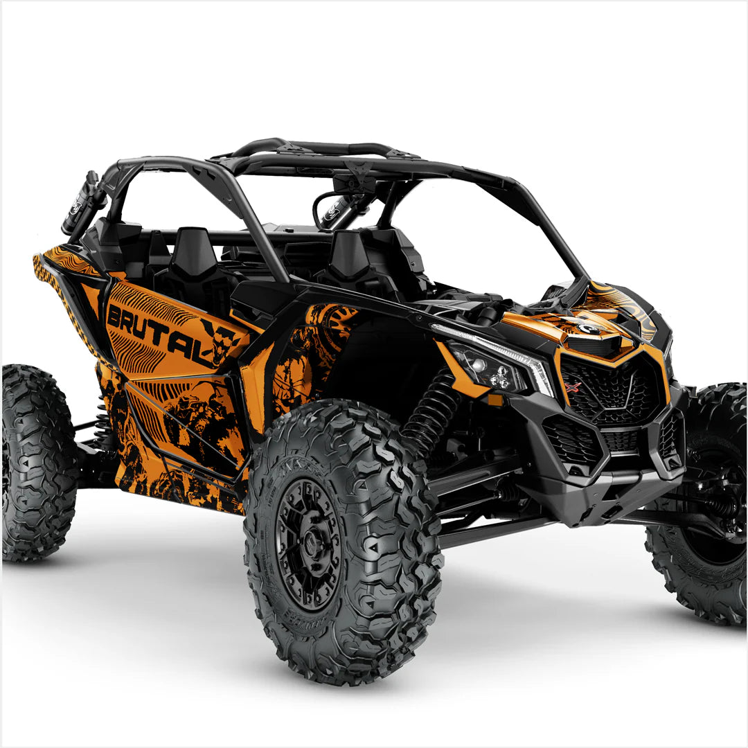 BRUTAL designstickers voor Can-Am Maverick X3 (donkergeel)