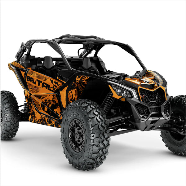 BRUTALE designklistermærker til Can-Am Maverick X3 (Mørkegul)