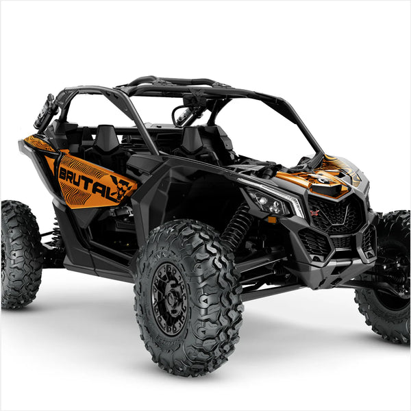 Autocollants design BRUTAL pour Can-Am Maverick X3 (Jaune foncé)