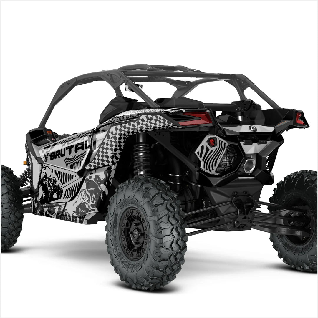 BRUTAL designstickers voor Can-Am Maverick X3 (lichtgrijs)