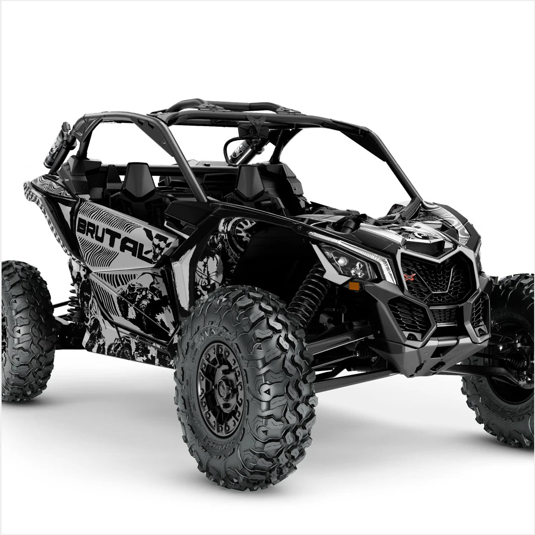 Adesivi design BRUTAL per Can-Am Maverick X3 (Grigio chiaro)