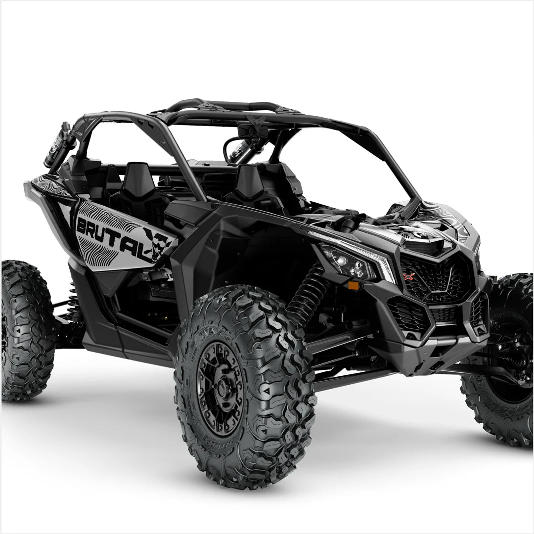 BRUTAL designstickers voor Can-Am Maverick X3 (lichtgrijs)