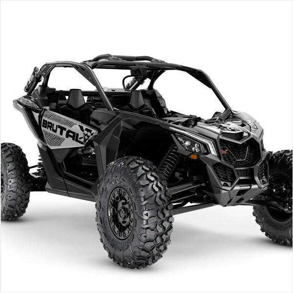 Autocollants design BRUTAL pour Can-Am Maverick X3 (Gris clair)