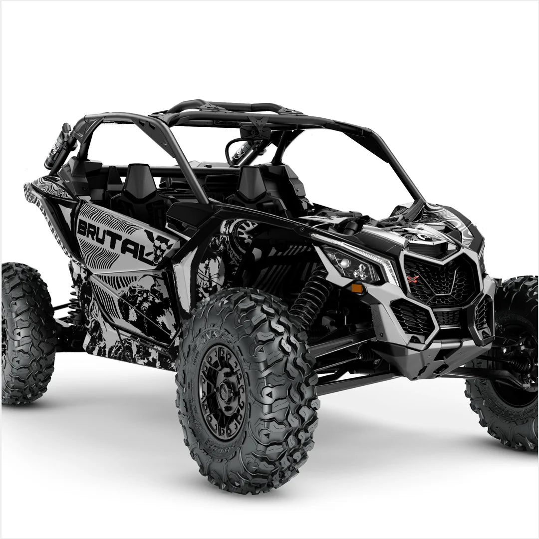 Autocollants design BRUTAL pour Can-Am Maverick X3 (Gris clair)