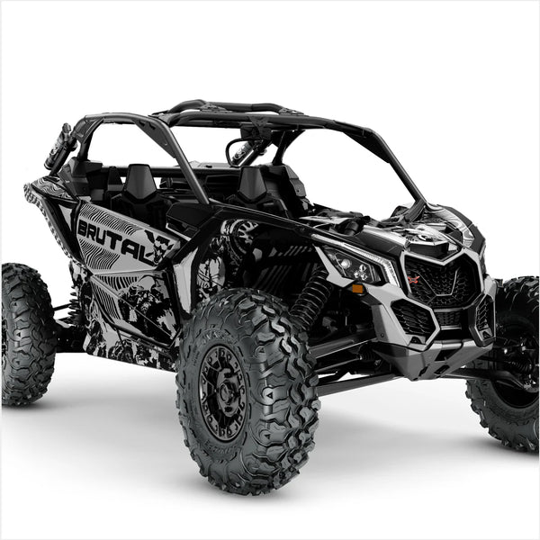 Adesivi design BRUTAL per Can-Am Maverick X3 (Grigio chiaro)