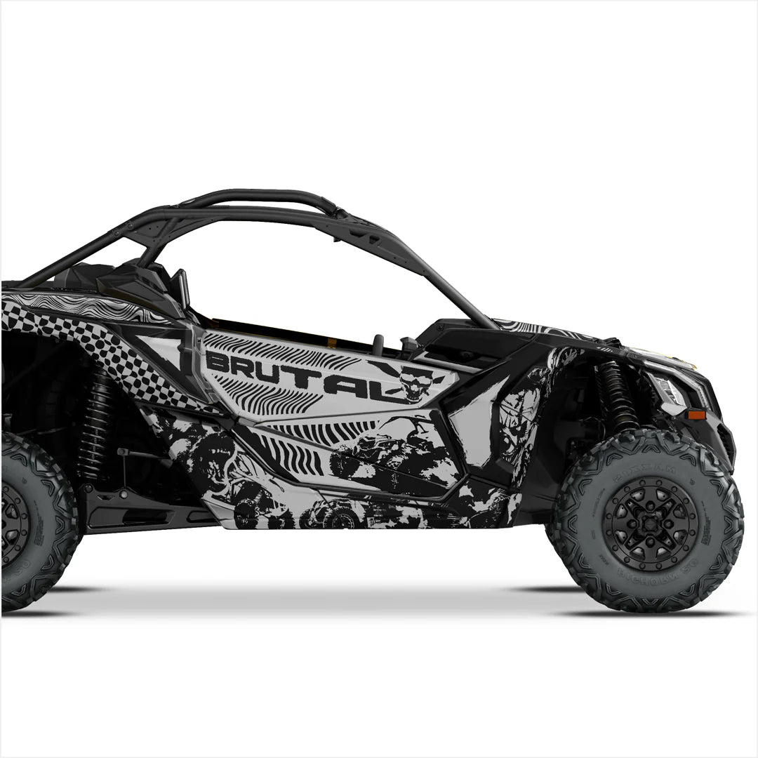 BRUTAL dizaina uzlīmes Can-Am Maverick X3 (gaiši pelēks)