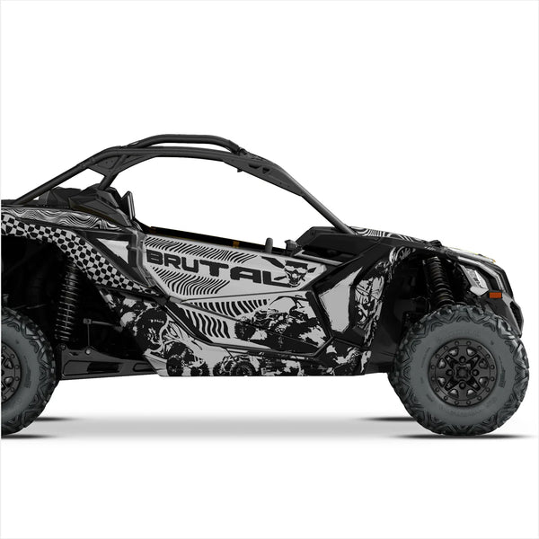 Adesivi design BRUTAL per Can-Am Maverick X3 (Grigio chiaro)