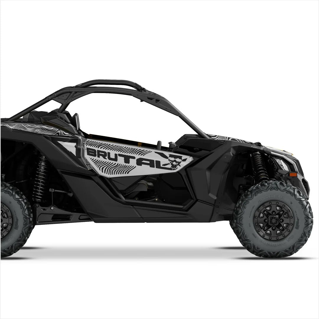 Adesivi design BRUTAL per Can-Am Maverick X3 (Grigio chiaro)