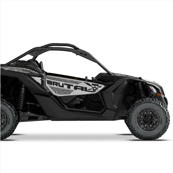 BRUTAL designstickers voor Can-Am Maverick X3 (lichtgrijs)