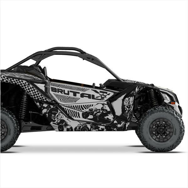 BRUTAL design stickers for Can-Am Maverick X3 (Light Gray)