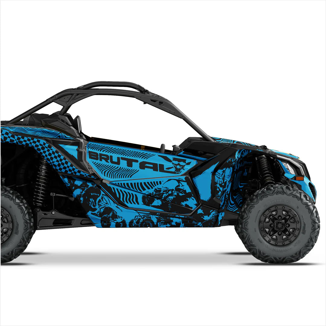 Pegatinas de diseño BRUTAL para Can-Am Maverick X3 (Azul)