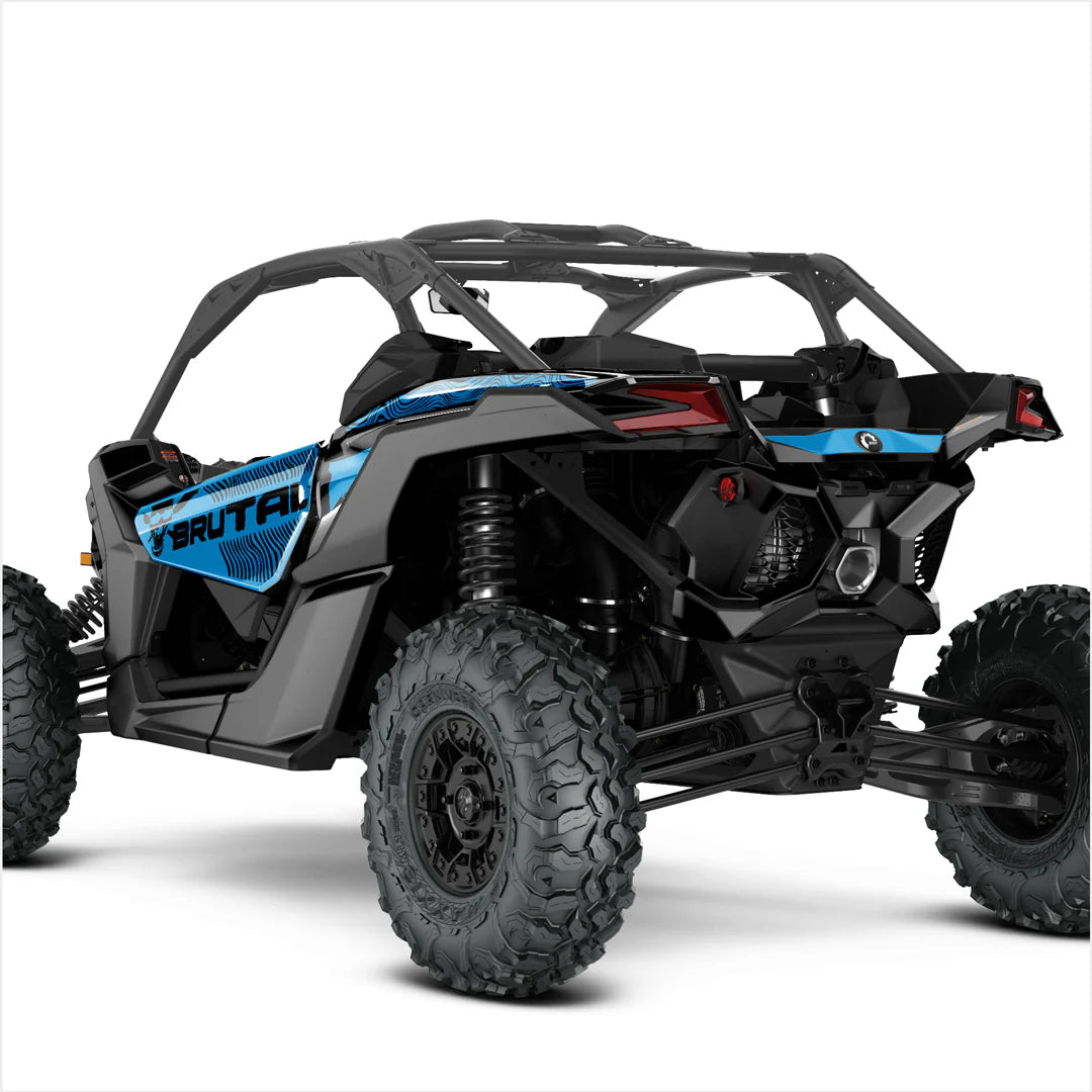 BRUTAL designstickers voor Can-Am Maverick X3 (blauw)