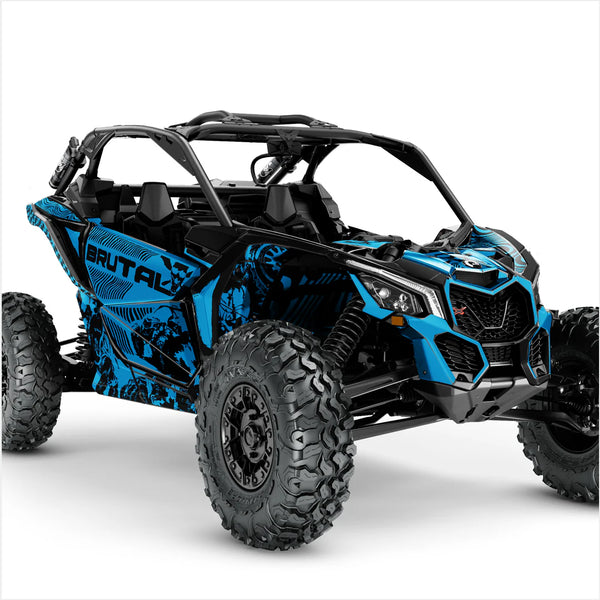 BRUTAL designstickers voor Can-Am Maverick X3 (blauw)