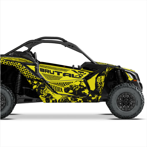 BRUTAL Designaufkleber für Can-Am Maverick X3 (Gelb 2)