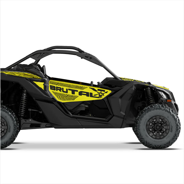 Adesivi dal design BRUTAL per Can-Am Maverick X3 (Giallo 2)