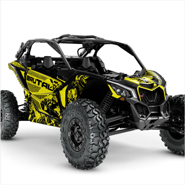 Adesivi dal design BRUTAL per Can-Am Maverick X3 (Giallo 2)